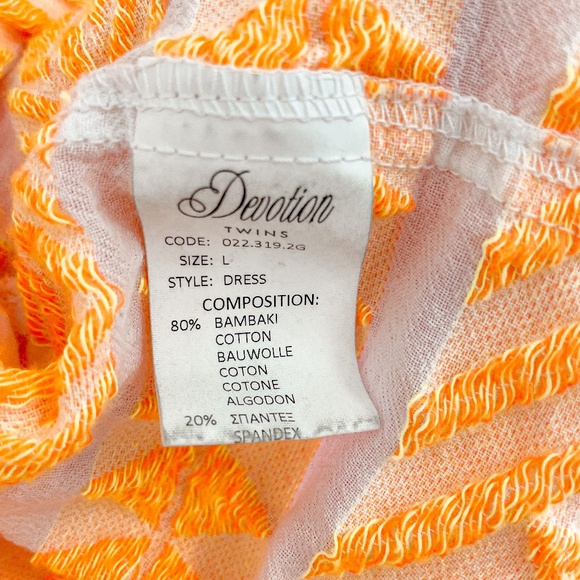 Devotion Twins Embroidered Ella Tunic Dress in Neon Orange M - Picture 7 of 8